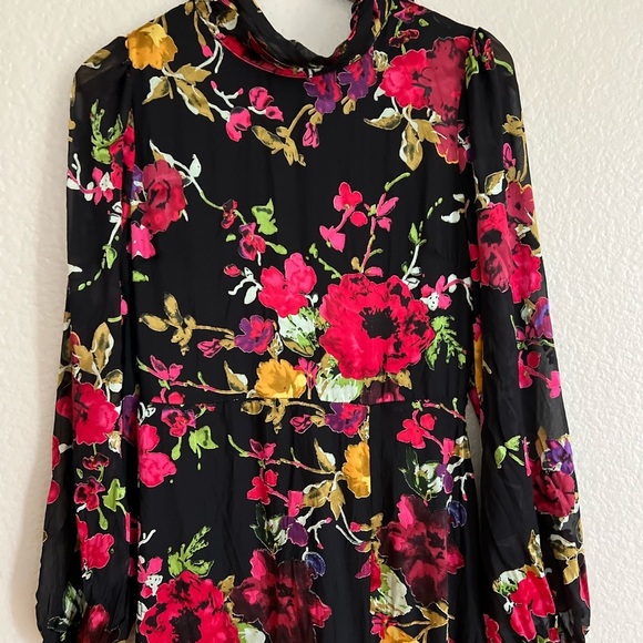 Graceful Arrival Black Floral Burnout Backless Maxi Dress - Picture 4 of 9